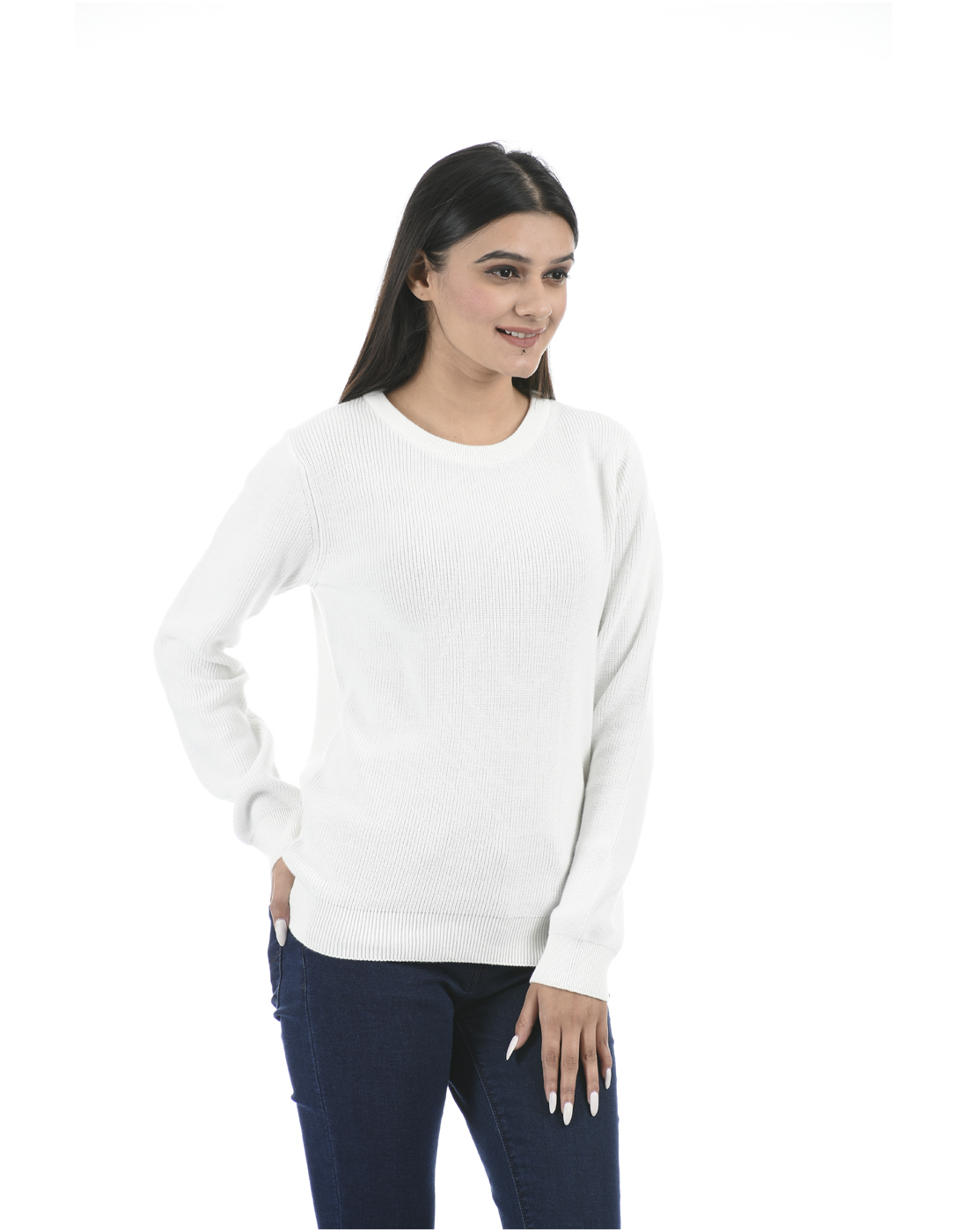 Portobello Wome Casual Wear White Sweater